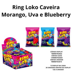 DIPLOKO RING LOKO CAVEIRA MORANGO, UVA E BLUEBERRY DP 360GR