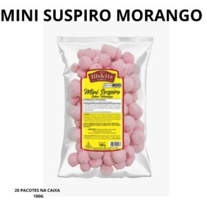 MINI SUSPIRO SABOR MORANGO 100GR